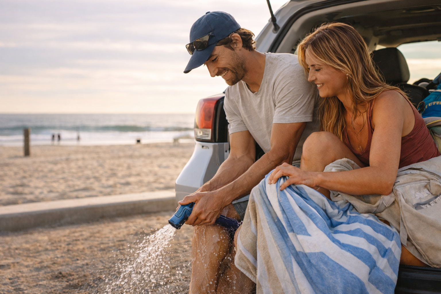 People enjoying a day at the beach